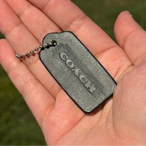2.25" Medium Vintage Coach Leather Key Fob Bag Charm Keychain Hang Tag/Hangtag